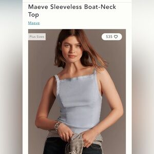 Anthropologie Maeve Sleeveless Boat-Neck Top